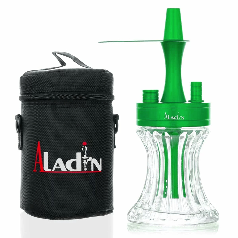 Aladin2Go Portable Hookah Aluminium mit Tasche - Green