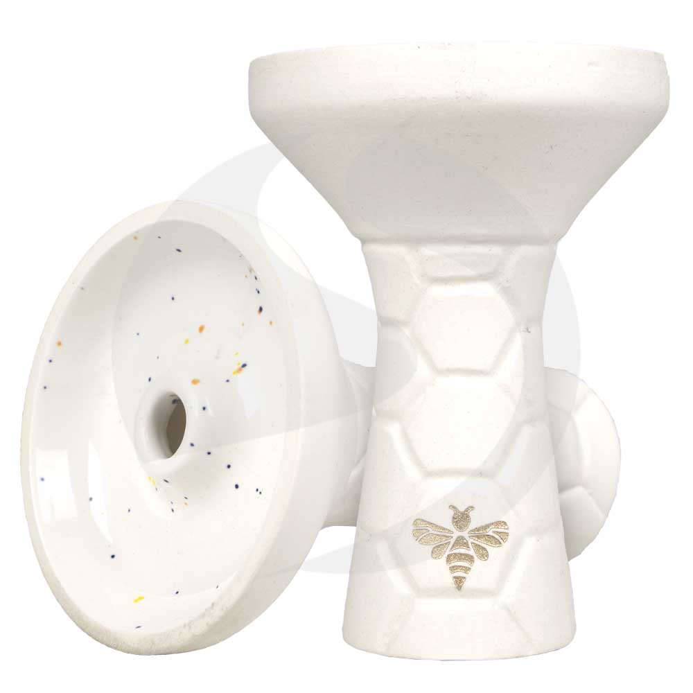 Bee Hookah Phunnel Inside Glazed - White Opal