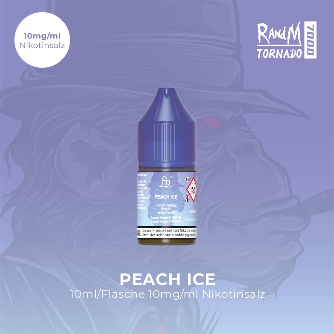 RandM Tornado Liquid 10ml - Peach Ice 10mg