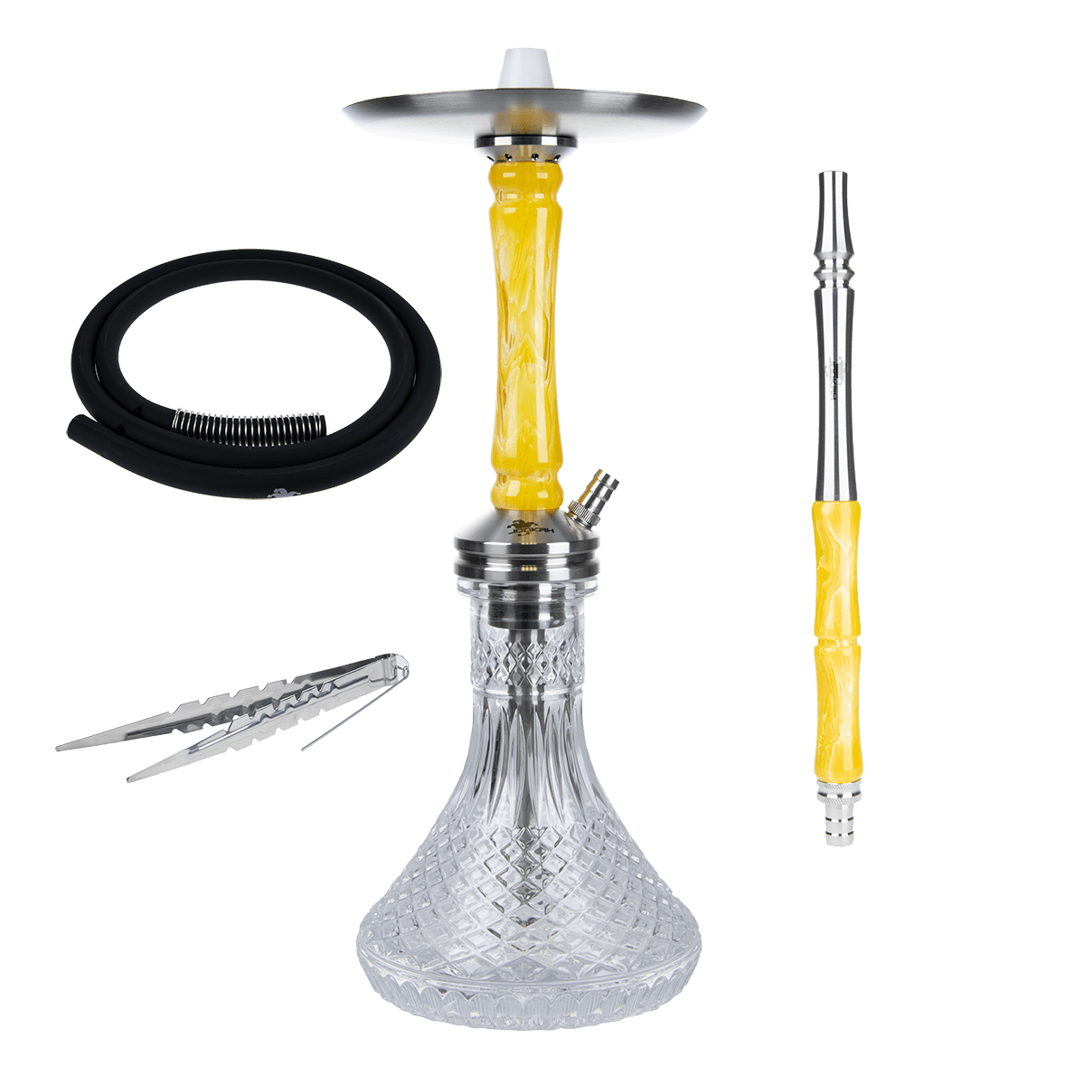 Jookah Shisha Straight Flush - Steel/Yellow