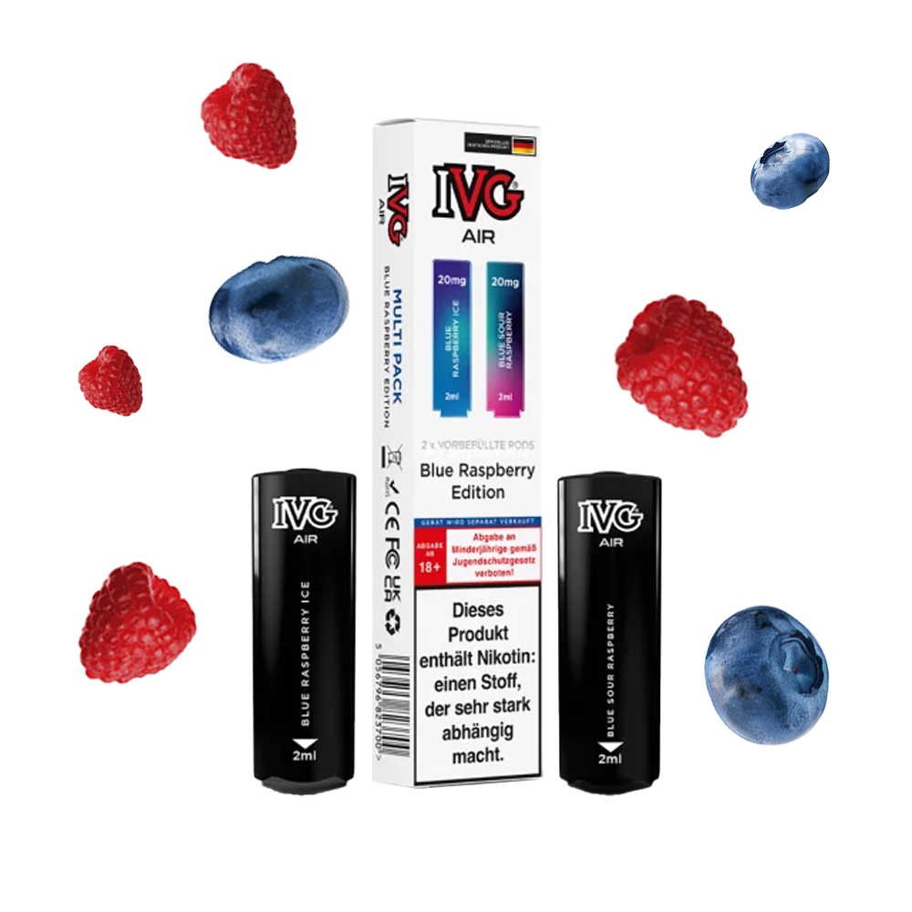 IVG AIR 2 in 1 POD (2er Pack) - Blue Raspberry Edition 20mg