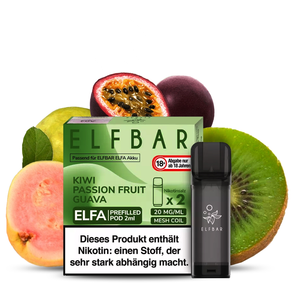 Elfbar ELFA Prefilled POD (2stk) - Kiwi Passion Fruit Guava 20mg