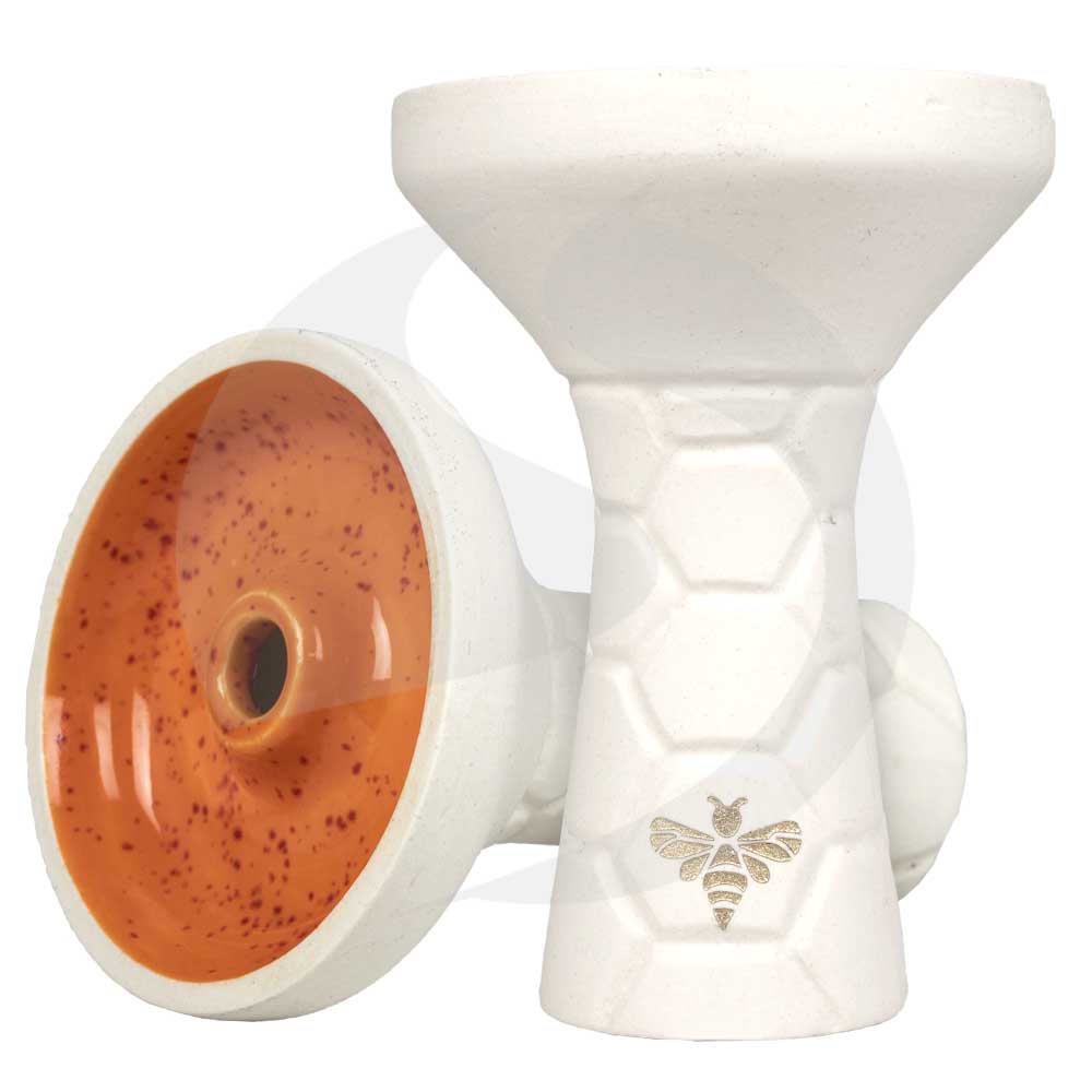 Bee Hookah Phunnel Inside Glazed - White Amber