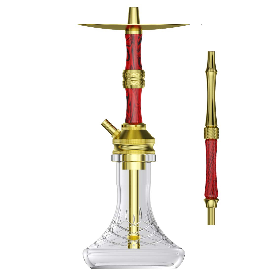 NZ Shisha Butterfly XS - Gold/Red/Black