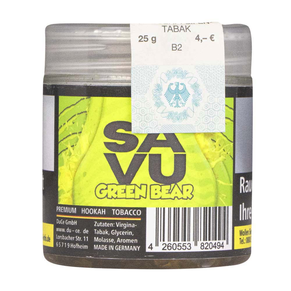 Savu Premium Tobacco 25g - Green Bear