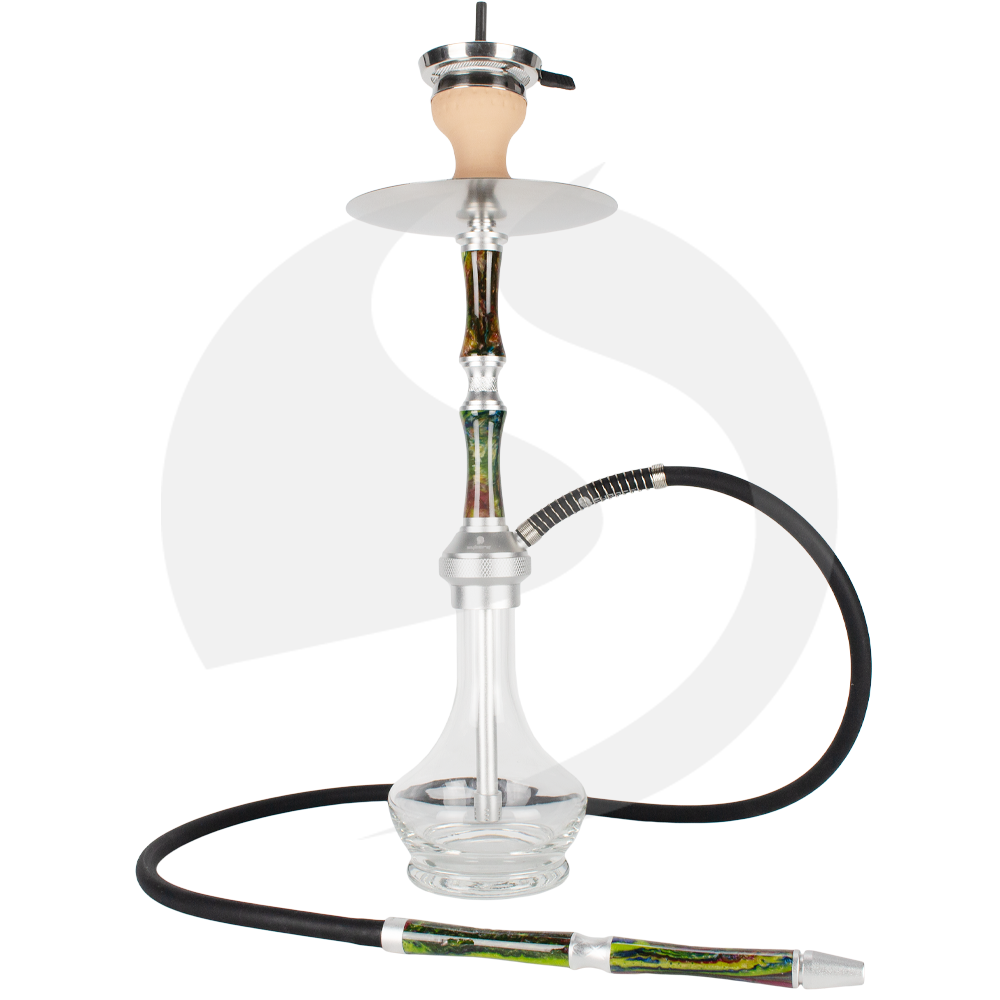 Cyborg Hookah Darf Wader - Silver Green Clear