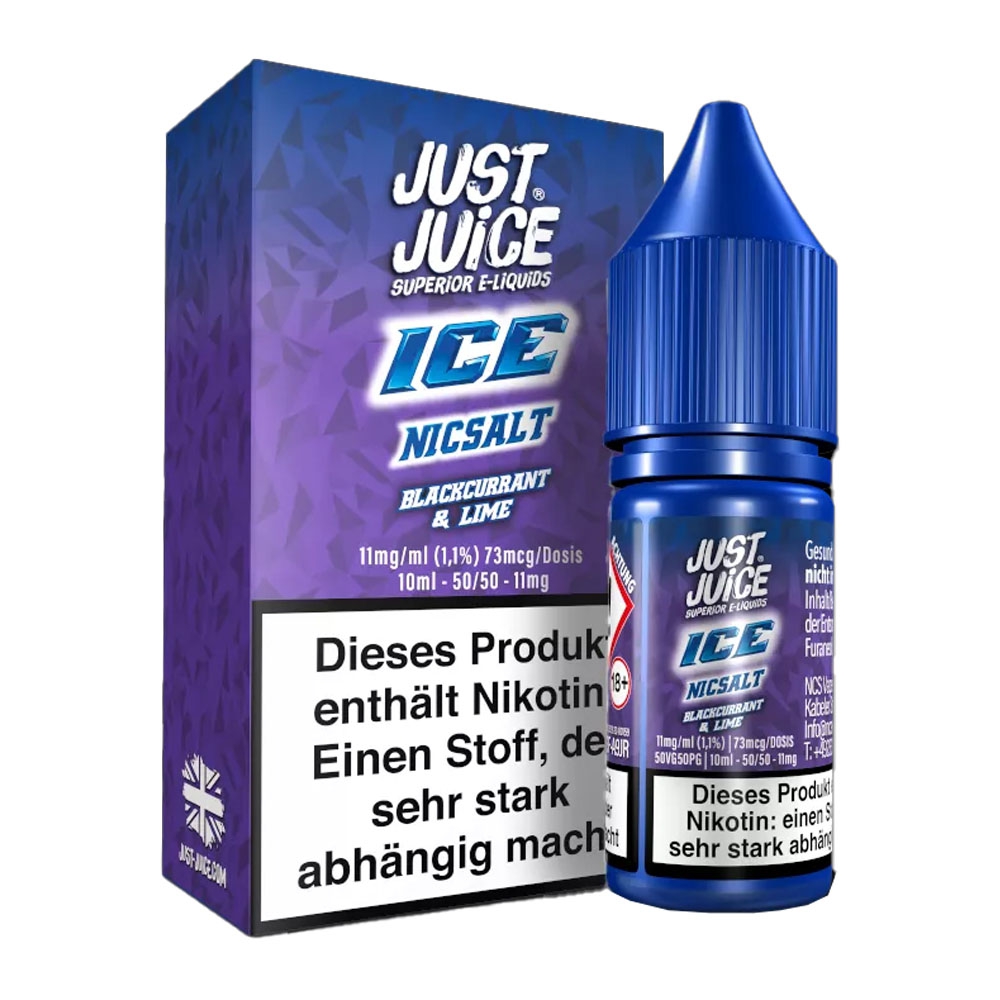 Just Juice Nikotinsalz Liquid 20mg - Blackcurrant & Lime Ice