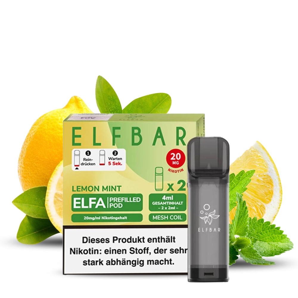 Elfbar ELFA Prefilled POD (2stk) - Lemon Mint 20mg