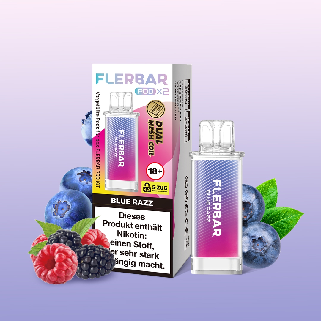 Flerbar POD (2stk) - Blue Razz 20mg