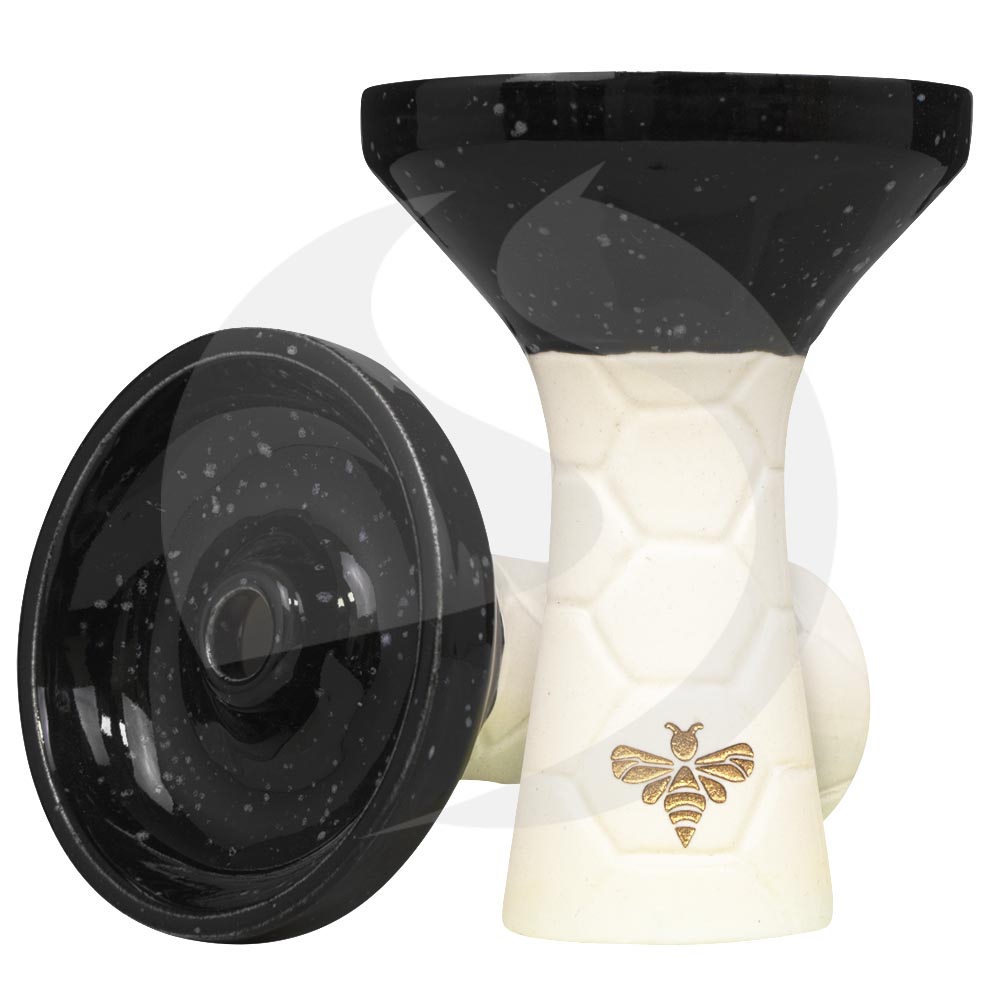 Bee Hookah Phunnel Olive - Half Glazed Black White