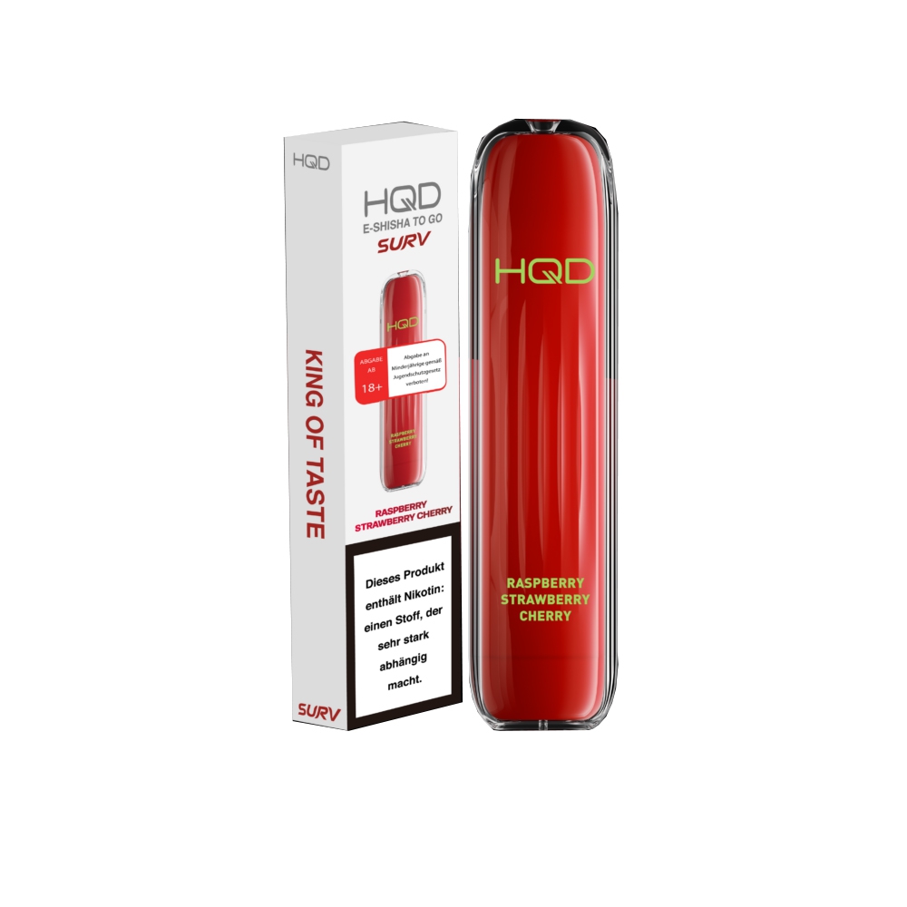 HQD E-Shisha Surv 600 - Raspberry Strawberry Cherry