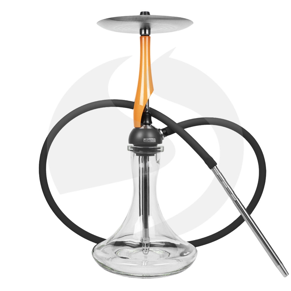 Koress Hookah K1 - Red Orange/Clear