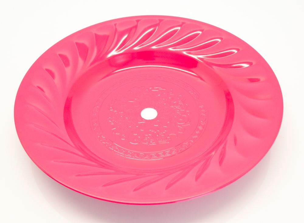 Riesen-Kohleteller verziert 30cm - Pink