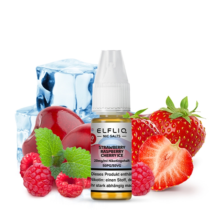 ELFLIQ Nikotinsalz Liquid 10mg - Strawberry Raspberry Cherry Ice