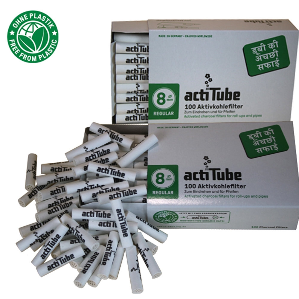 actiTube Aktivkohlefilter 1x100er Pack, 8mm