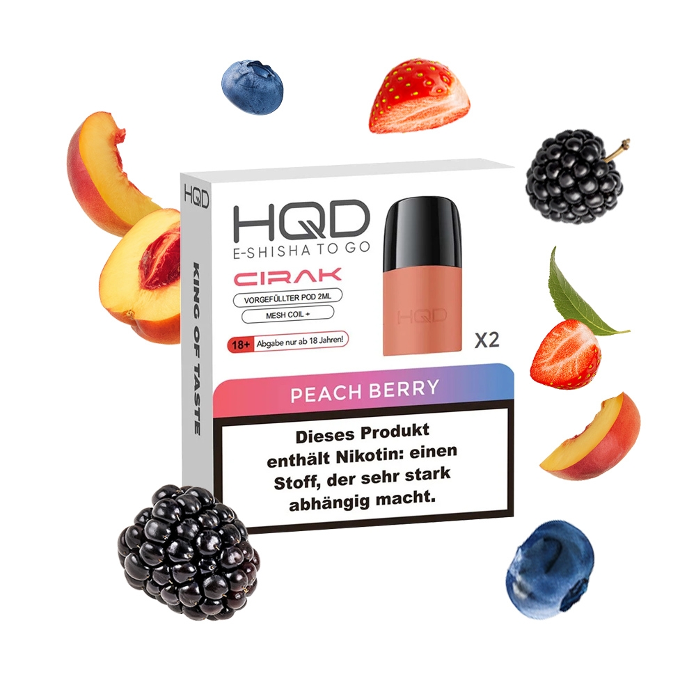 HQD Cirak - Peach Berry - Pod (2er Pack)