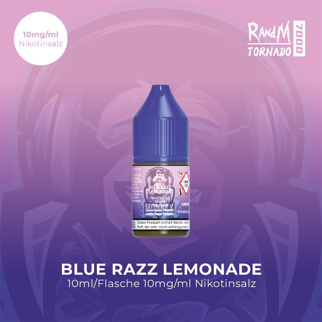 RandM Tornado Liquid 10ml - Blue Razz Lemonade 10mg