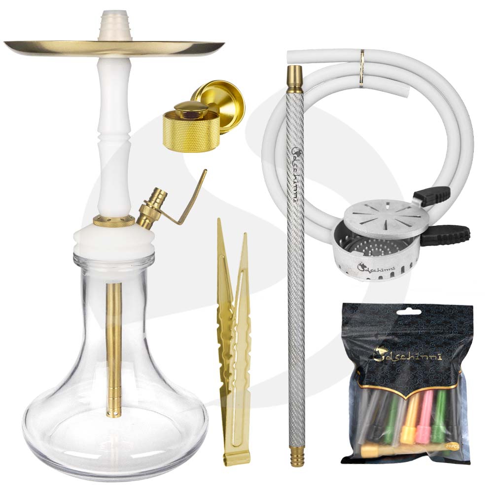 Dschinni Blowoff Hookah Set - White/Gold | Dschinni Blowoff